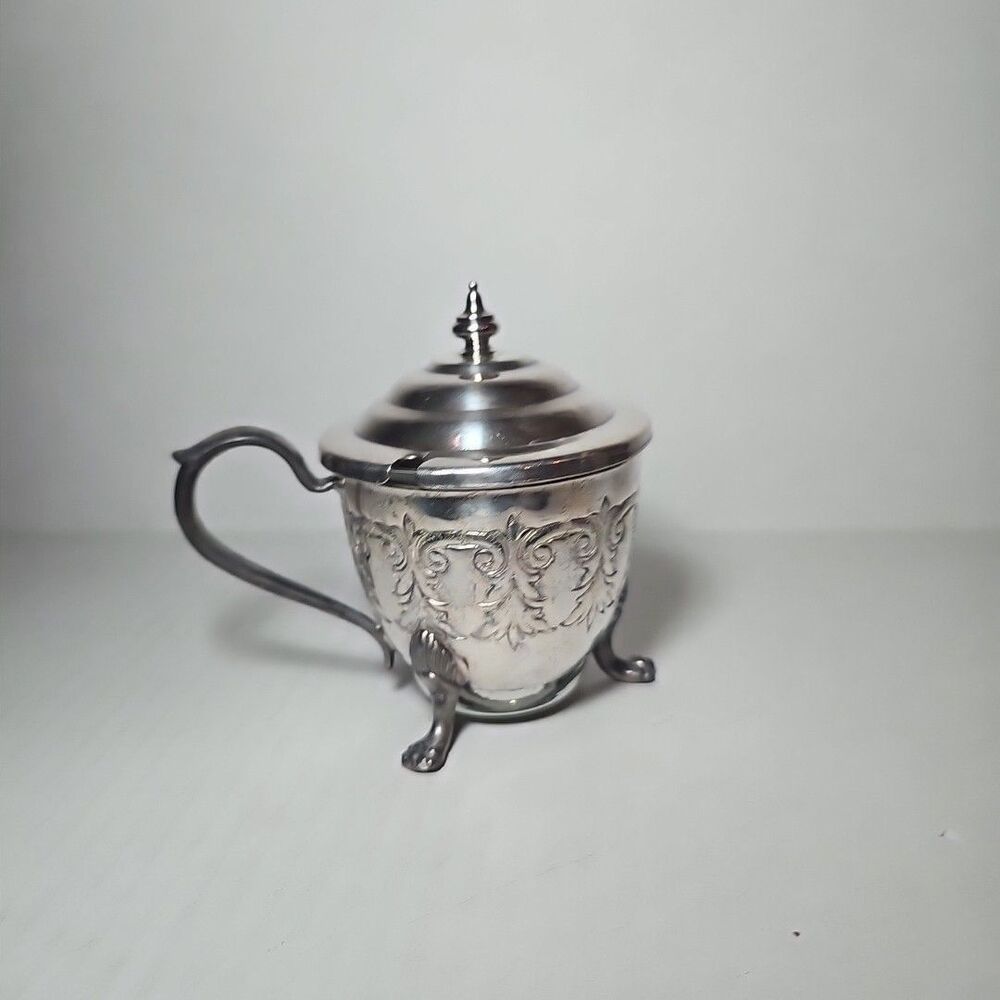 American Victorian Silverplated Jam Sugar Bowl Glass Insert Missing Spoon